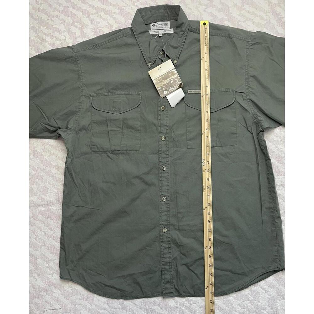 Columbia Men’s Green Button Down Short Sleeve Shirt Size XL - Picture 4 of 9